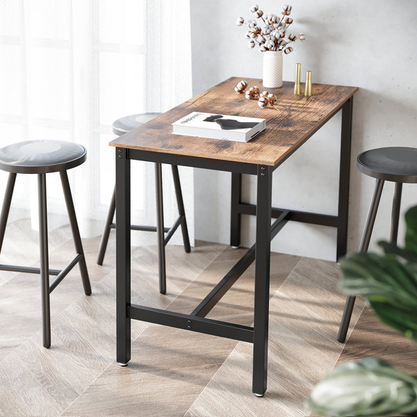 Coffee Bar Table With Stools Rustic Green Base Color Black Wood